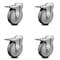 Service Caster 5 Inch Gray Polyurethane Swivel Bolt Hole Caster Set with Total Lock Brake SCC SCC-BHTTL20S514-PPUB-4 - alternate 1